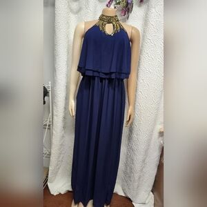 Elegant Navy Blue Maxi Dress